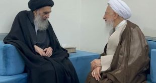 گزارشی از دیدار آیت‌الله جوادی آملی با آیت‌الله سیستانی در نجف اشرف